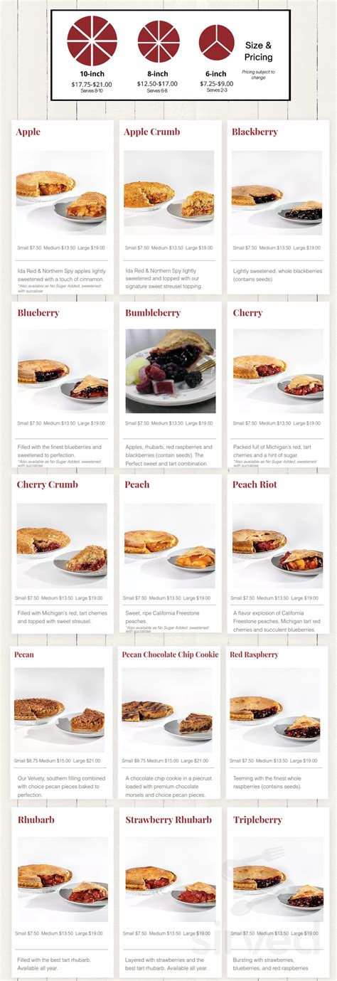 Just Pies Inc menu in Westerville, Ohio, USA