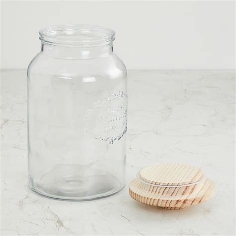 Buy Corsica Essentials Wooden Lid Glass Storage Jar - 3.8L from Corsica ...