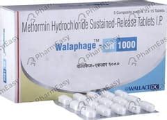 Walaphage Sr 1 G Tablet (15): Uses, Side Effects, Price & Dosage ...