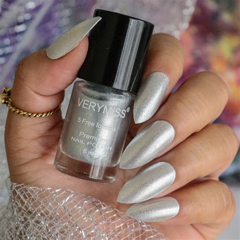 Premium Shimmer Nail Polish - 203 Silver Shine – Verymiss