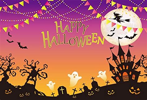Baocicco 8x6ft Happy Halloween Poster Backdrop Photography Background ...