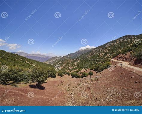 Dry and Arid Deserted Region in a Desert Landscape of Morocco Stock ...