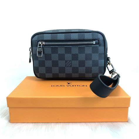 louis vuitton canta erkek kasai siyah damier clutch el cantasi 19x12 ...