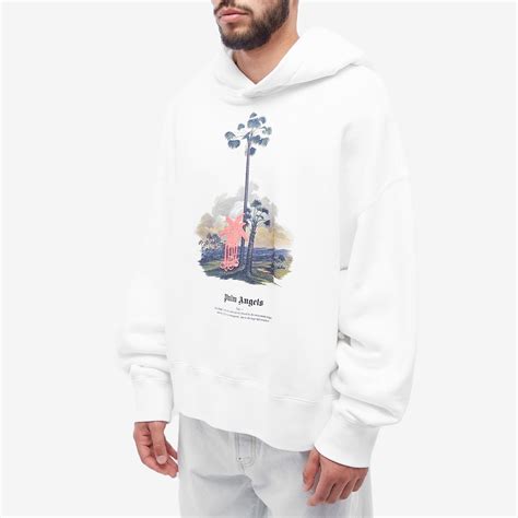 Palm Angels Men's Douby Popover Hoodie in Off White Palm Angels