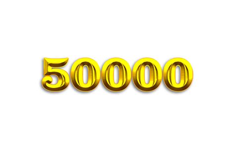 50000 subscribers celebration greeting Number with gold design 23432092 PNG