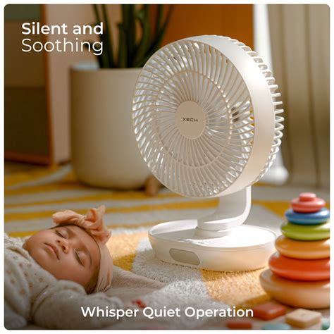 Rechargeable Table Fan with Swing & Night Light | BreezX – XECH