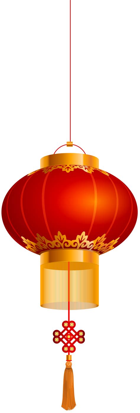A Clipart Image Of A Traditional Chinese Lantern With Vibrant Red And ...