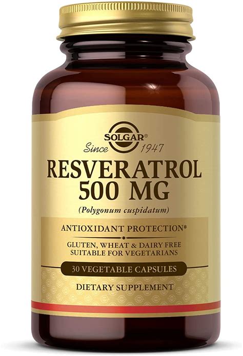 Solgar Resveratrol Vegetable Capsules, 500 mg, 30 Count : Amazon.in ...