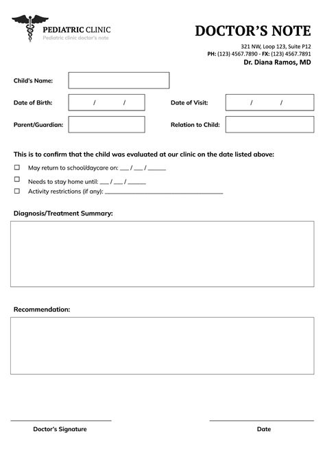Free Doctor Note Templates (for Work and School) - DocFormats