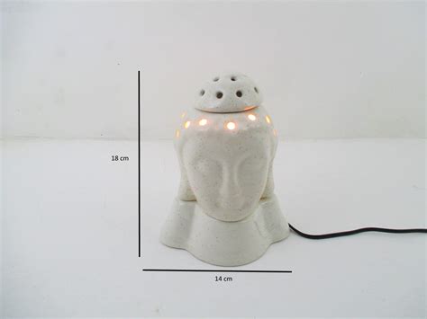 Lord Buddha Shape Ceramic Electrical Night Lamp With Aroma Wax/ Oil Bu ...