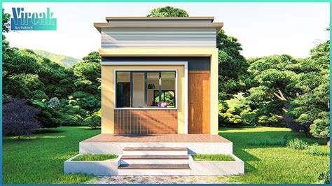 SMALL HOUSE DESIGN IDEA (4mx4m) for NEW COUPLE/1 BEDROOM, 1 BATHROOM, 1 KITCHEN, HOME OFFICE