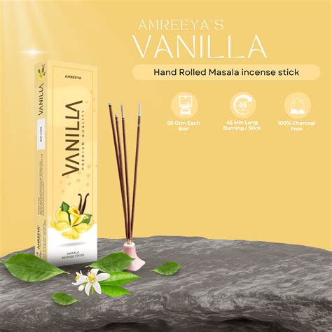 Amreeya Vanilla Hand-Rolled Masala Incense Sticks – 50g