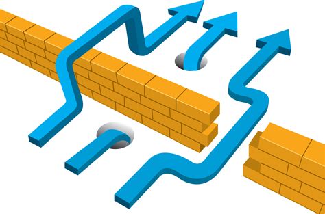 Arrows Diagram - Break Down Barriers - (1716x1127) Png Clipart Download