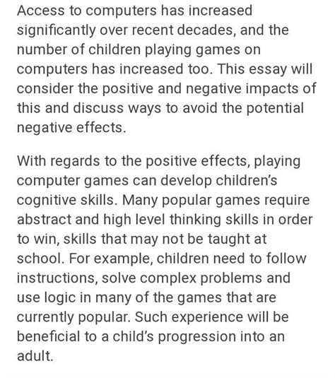 Essay on importance of computer games - Brainly.in
