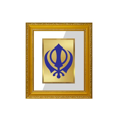 DIVINITI 24K Gold Plated Foil Khanda Sahib Wall Photo Frame Religious ...