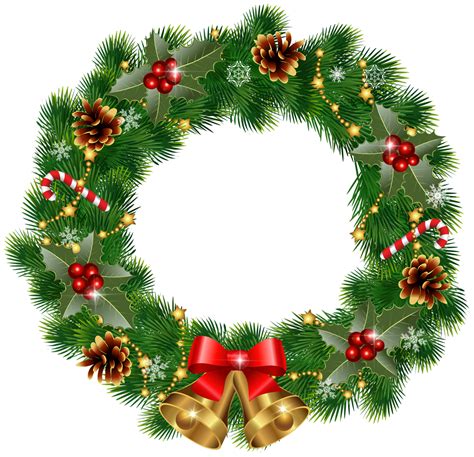 Christmas Wreath Art, Holiday Decor, Festive Decoration Free PNG
