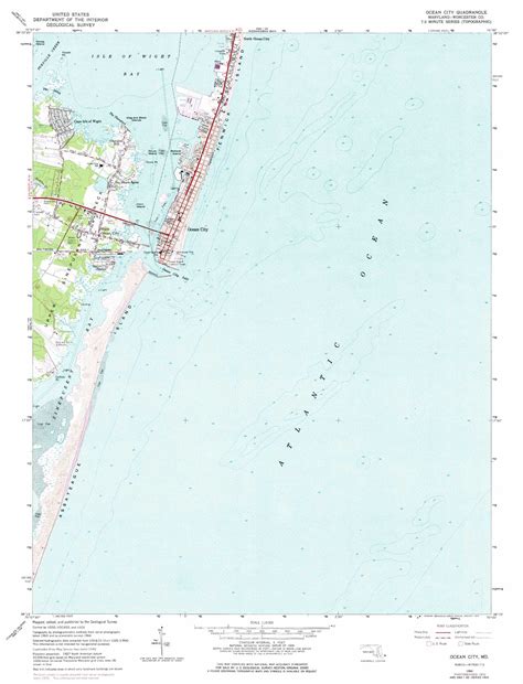 Ocean City topographic map 1:24,000 scale, Maryland