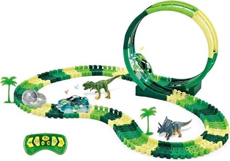 Toy Rush Dinosaur Track Set 134Pcs Race Track, Road Race Car Flexible ...