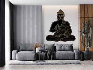 wallpics 30 cm Lord Gautam Buddha Self Adhesive Decorative Wall Sticker ...