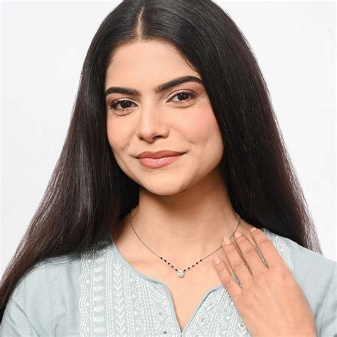 Noor Pear Halo Mangalsutra - Touch925 Silver Jewellery