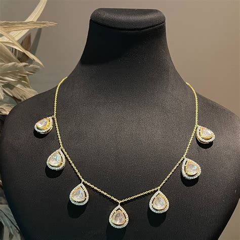 Seven-Polki Droplet Chain Set – Kantika Jewels