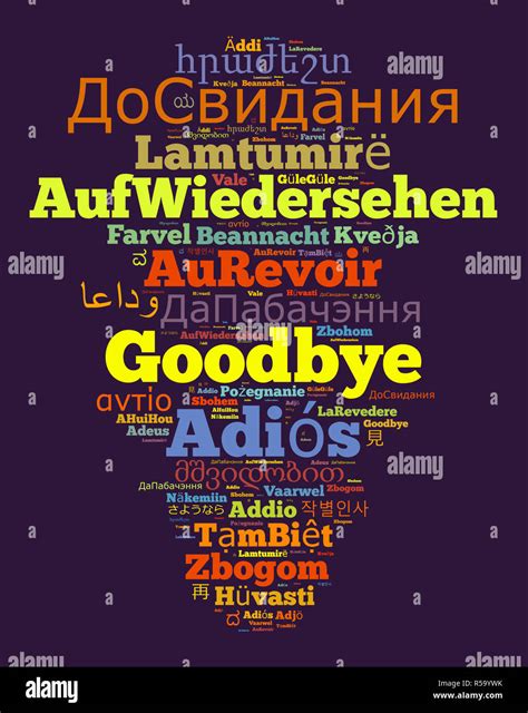 Word Goodbye in different languages Stock Photo - Alamy