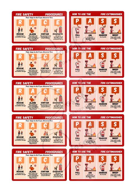 Fire Safety Poster With FREE Printable Race/pass ID Card/badge - Etsy ...