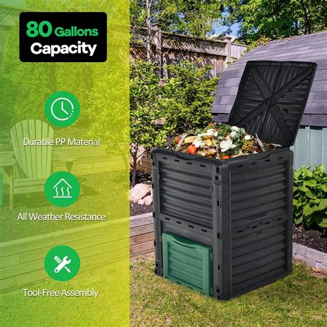 Goplus 80 Gallon Compost Bin - Large Outdoor Bermuda | Ubuy