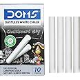 Doms Dustless Coloured Chalk Box Pack | Extra Bright, Smooth & Long ...