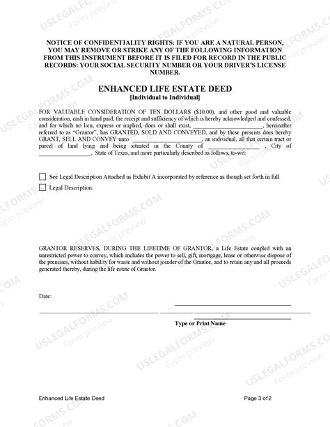 Free Printable Lady Bird Deed Florida Form