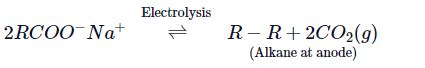 Which of the following statements is correct in the Kolbe's electrolysis?
