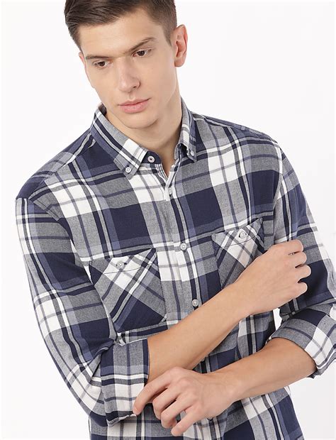 Buy Pure Cotton Checks Button Down Collar Shirt at Marks & Spencer
