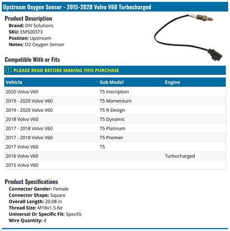 Image result for 2004 Volvo S60 Upstream O2 Sensor P133