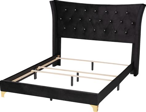 Aleida Black Polyester Fabric Queen Bed | Rooms to Go