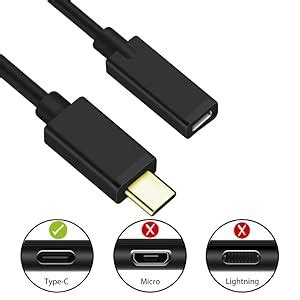 USB Type C 3.1 Gen 2 Extension Cable 6 feet, CABLESETC 10Gbps Data ...