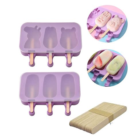 HASTHIP® Cartoon kulfi Ice Cream Mould, Popsicle Mould Silicone, 2 ...