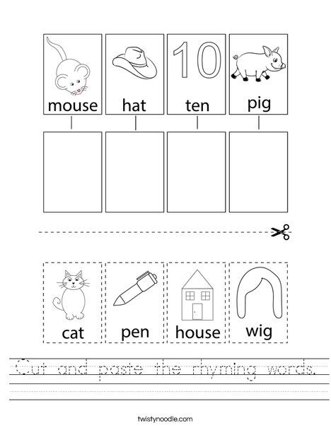 Rhyming words: hen and ten | Kindergarten, Preschool Reading ...