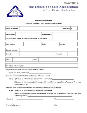 Fillable Online ESASA FORM 6 Fax Email Print - pdfFiller