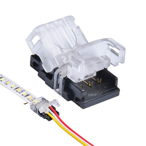 QIJIE LED Strip Connector Terminal 3 Pin 10mm Non-Waterproof IP20 for ...