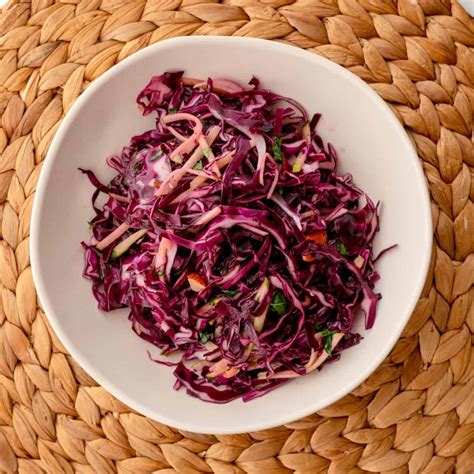 Red Cabbage Salad Recipe with Lemon Dijon Dressing 🥗 - Cast Iron Keto