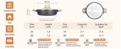 Buy CAROTE 28cm/3.8L Non Stick Kadai, Induction Kadai, Granite Stone ...
