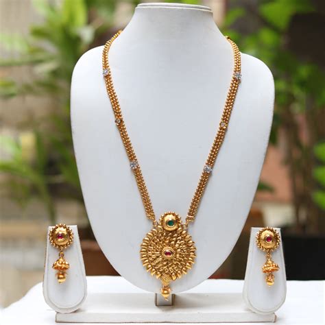 Gold plated kundan stone necklace set – Look Ethnic