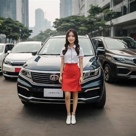 A car sales promotion girl background | Premium AI-generated PSD