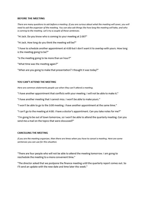 Image result for Sample Meeting Conversation Script