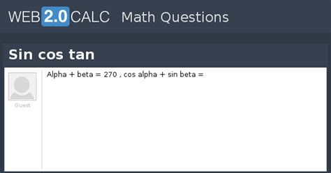 View question - Sin cos tan