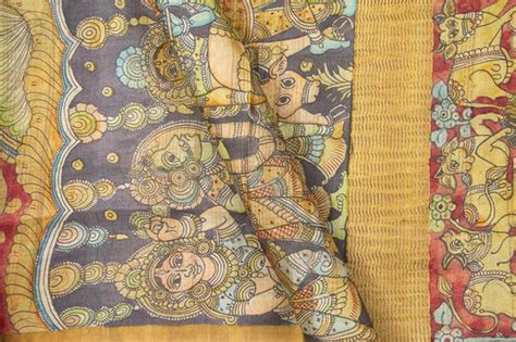 Kalamkari Silk Sarees - Buy Handpainted Silk Saris – Panjavarnam
