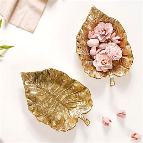 Set Of 2 Decorative Leaf Trinket Tray Online - Premium Trinket Tray ...