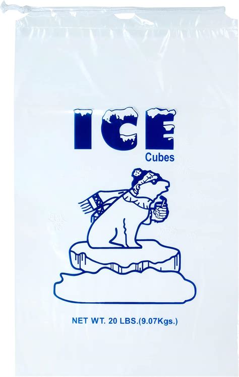 Amazon.com: 20 lb Ice Bags with Drawstring 13 in x 23 in x 1.85 mil ...