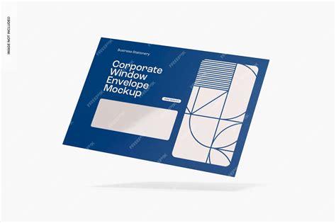 Premium PSD | Corporate window envelope mockup, falling