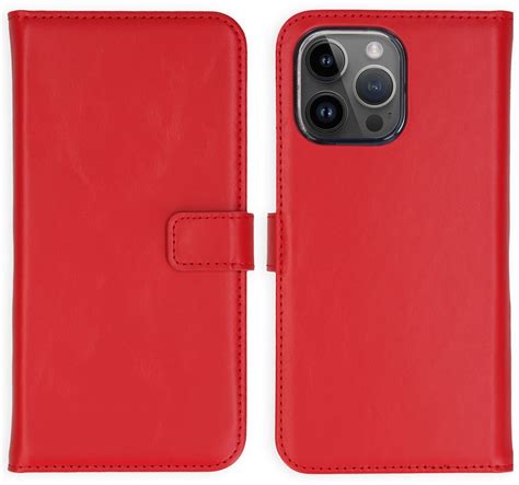 Selencia Echt Lederen Bookcase iPhone 15 Pro Max - Rood (iPhone 15 Pro ...